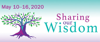 logo for skilled nursing week blue purple fuchsia and green tree