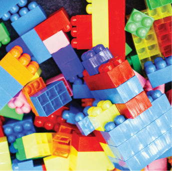 large pile of bright colored Lego blocks