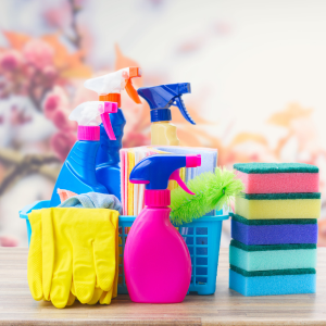 September 14-20 is Housekeeping Appreciation Week, Pictured is housekeeping supplies